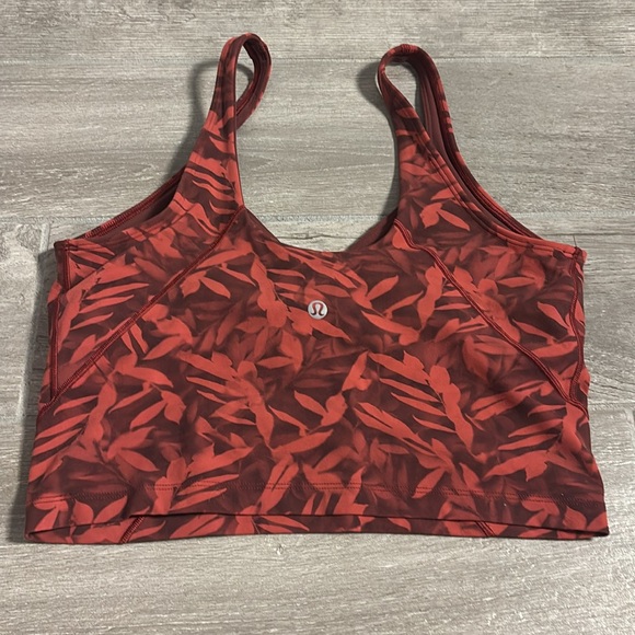 Lululemon Align Cropped Tank Top Spray Leaf Fireside Red Multi W1DV0S - Picture 4 of 5